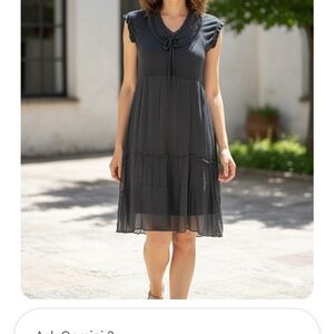 Made in Italy, Elegant Black Dress size S check measurements cotton and silk